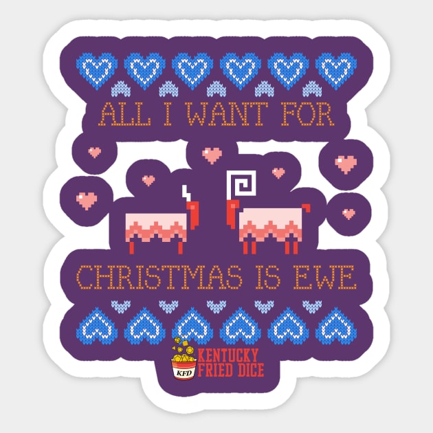 All I Want For Christmas Is Ewe Ugly Sweater Design Sticker by KYFriedDice